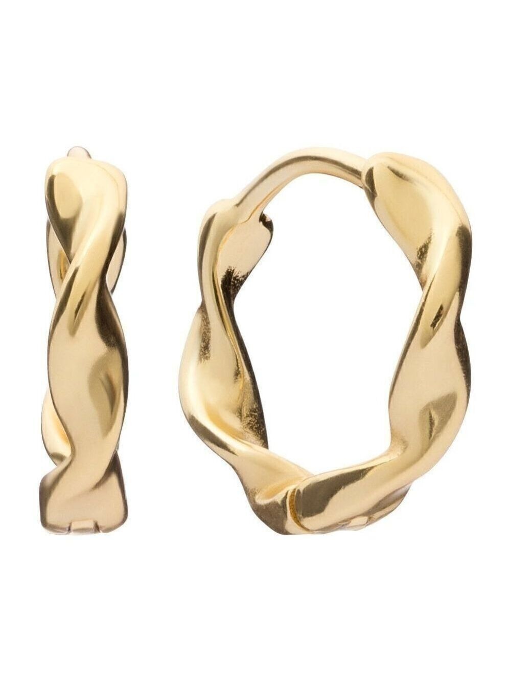 Gold Hoop Earrings with twist